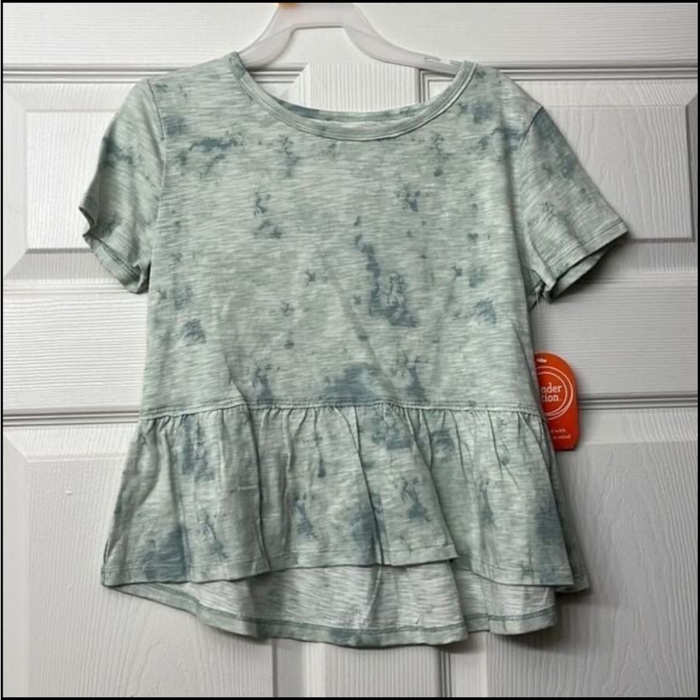 Girls Green Flowy Top size XS